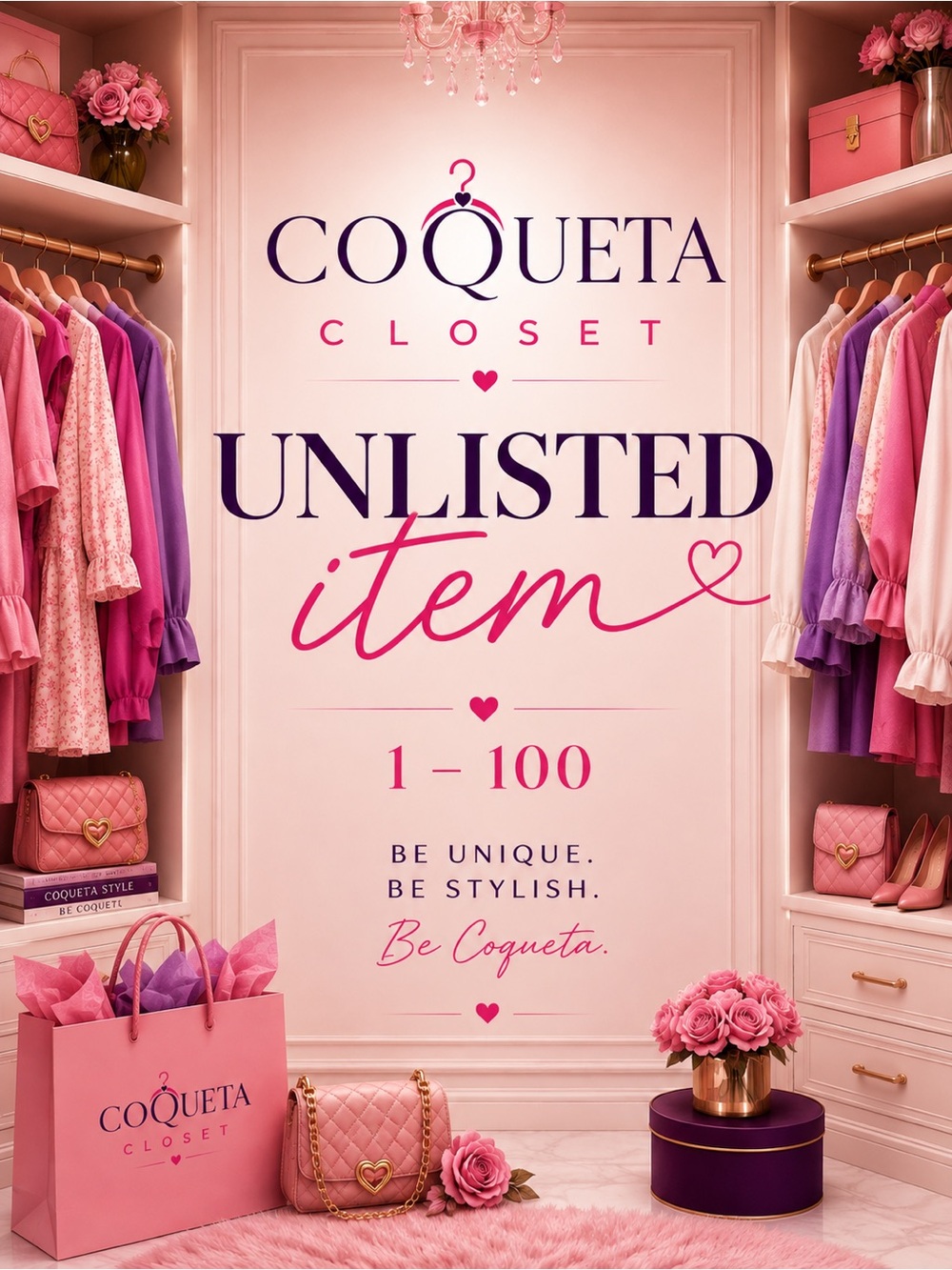 1-100 UNLISTED ITEM 🛍️ @CoquetaCloset Live💖 Please bundle 💖 Thank you 💖